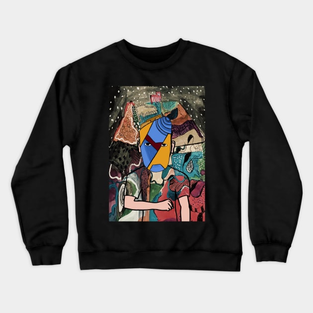 Discover NFT Character - MaleMask Mystery Night with Crayon Eyes on TeePublic Crewneck Sweatshirt by Hashed Art
